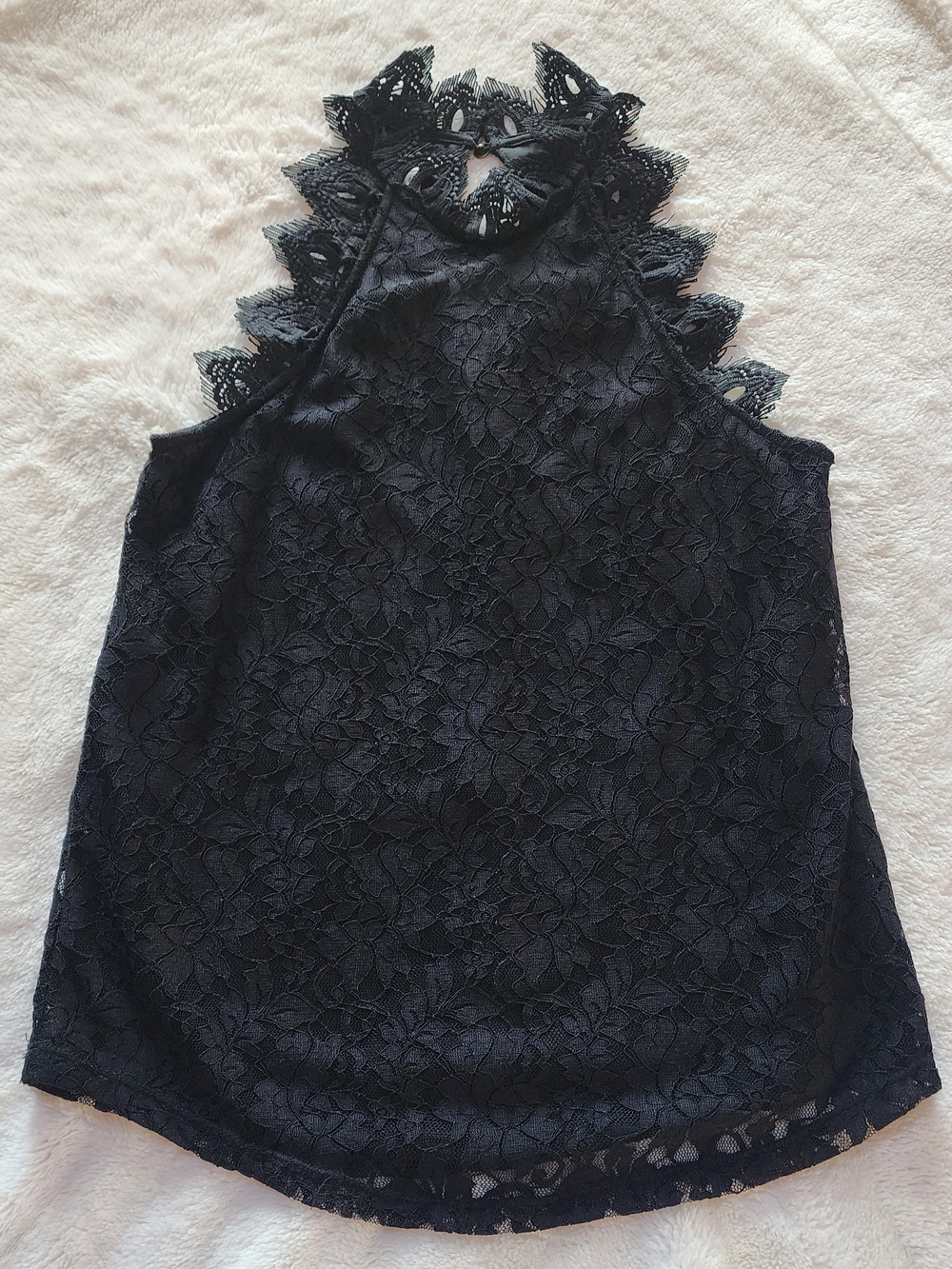 Black Lace Halter Tank Top - Elegant Women's Lace Top